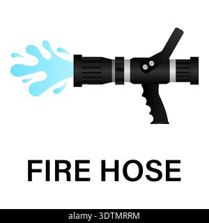 Fire Hose Nozzle Sign Symbol. Vector Illustration. Stock Vector