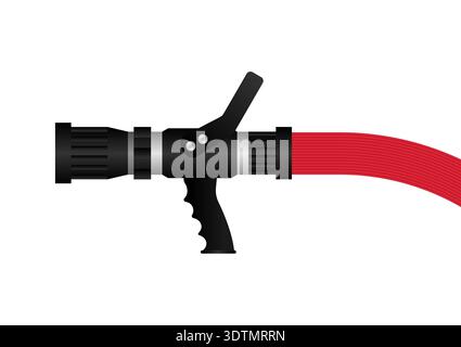 Fire Hose Nozzle. Vector Illustration Isolated on White Background. Stock Vector