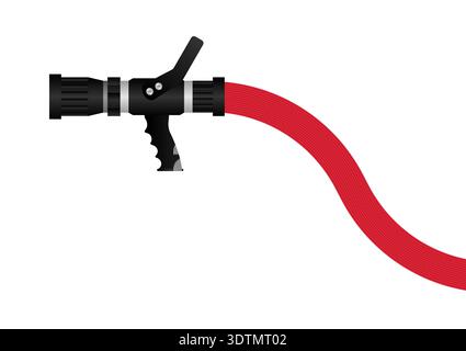 Fire Hose Nozzle. Vector Illustration Isolated on White Background. Stock Vector