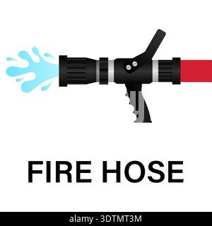 Fire Hose Nozzle Sign Symbol. Vector Illustration. Stock Vector