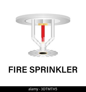 Fire Sprinkler Icon Symbol. Automatic Fire Extinguishing System. Vector Illustration. Stock Vector