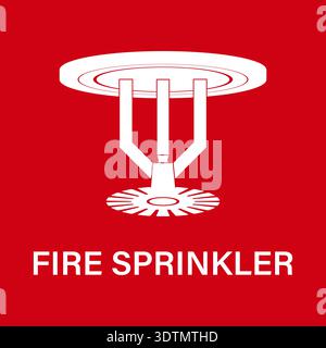 Fire Sprinkler Icon Symbol. Automatic Fire Extinguishing System. Vector Illustration. Stock Vector