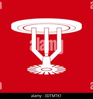 Fire Sprinkler Icon Symbol. Automatic Fire Extinguishing System. Vector Illustration. Stock Vector