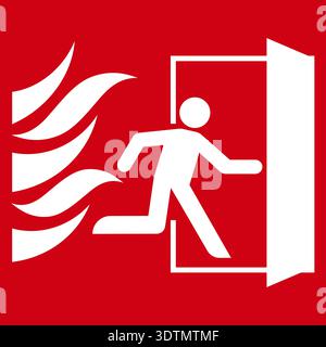 Fire Exit Sign. Emergency Fire Exit Sign. Vector Illustration. Stock Vector