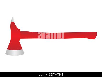 Fire Axe. Firefighter Axe. Vector Illustration Isolated on White Background. Stock Vector