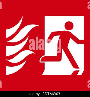 Fire Exit Sign. Emergency Fire Exit Sign. Vector Illustration. Stock Vector
