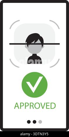 Digital Identity Verification on Smartphone with KYC Authentication and Personal Information Stock Vector