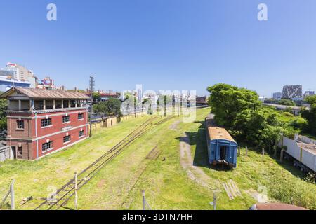 Cordoba Argentina January 24 old wagon and rails abandoned in Northern Cordoba and replaced by long-distance buses. Shoot on January 24, 2020 Stock Photo
