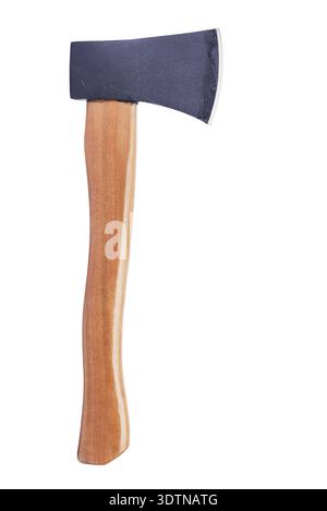 New axe with wooden handle isolated on white Stock Photo