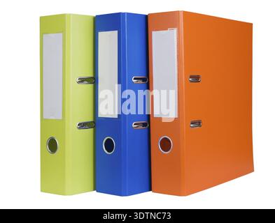 Colorful office folders isolated on white background Stock Photo