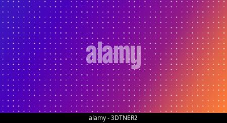Neon AI pixel gradient bg. Blue, pink and purple gradient background. Abstract digital pattern with dot elements grid. Vibrant cyber futuristic Stock Vector