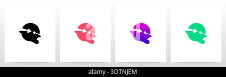 Arrow Lines Dot Encircle Letter Initial Logo Design Q Stock Vector