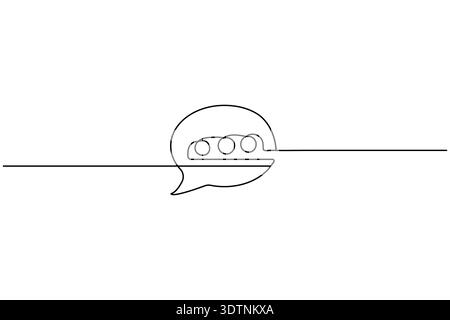 Speech bubble continuous line art drawing Stock Vector