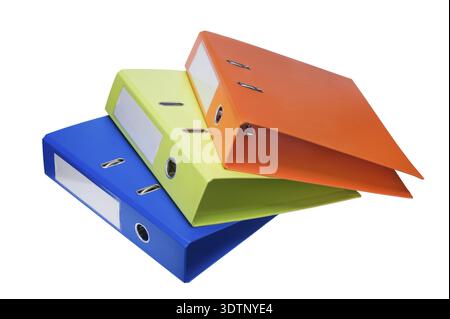 Colorful office folders isolated on white background Stock Photo