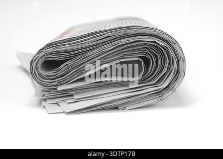Roll of old newspapers Stock Photo