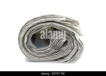Roll of old newspapers Stock Photo