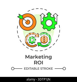 Marketing roi multi color concept icon Stock Vector