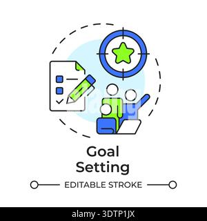 Goal setting multi color concept icon Stock Vector