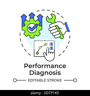 Performance diagnosis multi color concept icon Stock Vector