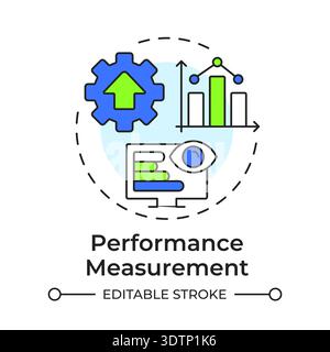 Performance measurement multi color concept icon Stock Vector
