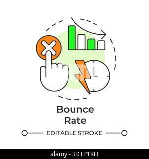 Bounce rate multi color concept icon Stock Vector