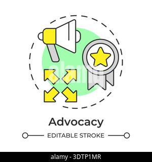 Advocacy multi color concept icon Stock Vector