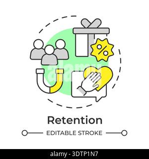 Retention multi color concept icon Stock Vector