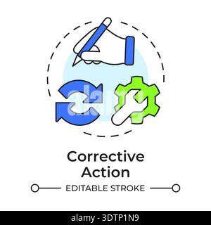 Corrective action multi color concept icon Stock Vector