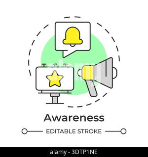 Awareness multi color concept icon Stock Vector