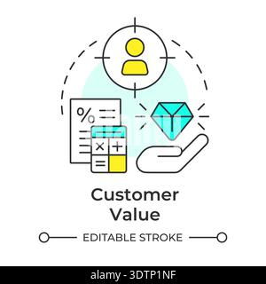 Customer value multi color concept icon Stock Vector