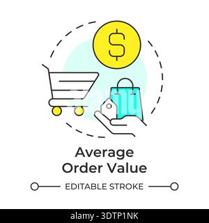 Average order value multi color concept icon Stock Vector