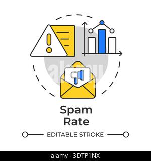 Spam rate multi color concept icon Stock Vector