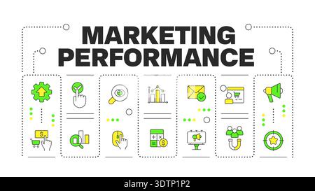 Marketing performance word concept isolated on white Stock Vector