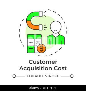Customer acquisition cost multi color concept icon Stock Vector
