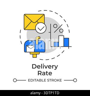 Delivery rate multi color concept icon Stock Vector