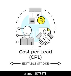 Cost per lead multi color concept icon Stock Vector