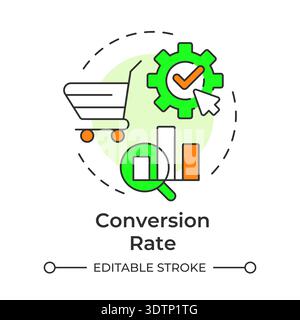 Conversion rate multi color concept icon Stock Vector