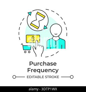 Purchase frequency multi color concept icon Stock Vector