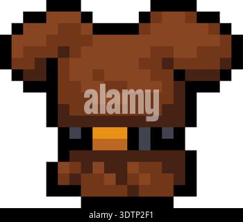 Pixel Art Leather Armor Game Clothing Item Icon Stock Vector