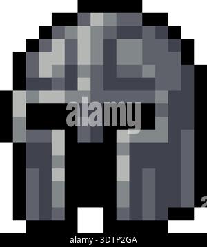 Pixel Art Iron Helmet Video Game Armor Icon Stock Vector