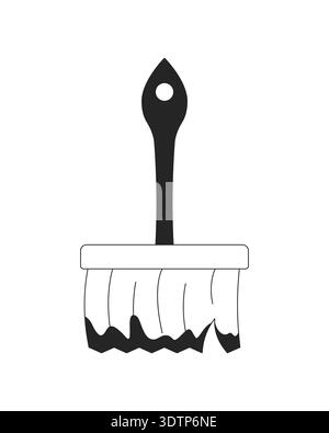 Wide paint brush tool 2D line object Stock Vector
