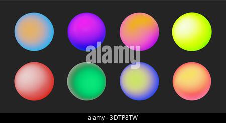 3d sphere gradient color background hologram rainbow circle icon ball. Stock Vector