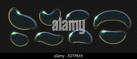3d glass clear transparent blob shape. Stock Vector