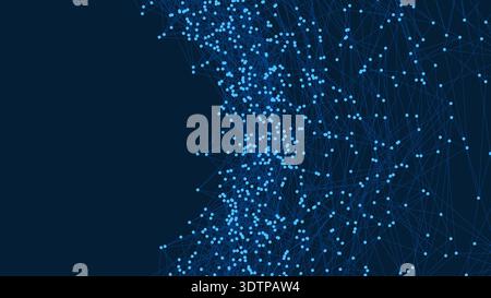 Abstract plexus style geometric mesh with interconnected dots and lines forming a tech inspired background. Stock Vector
