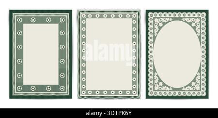 Elegant Lace Frames collection. Card or invitation Vector design Stock Vector