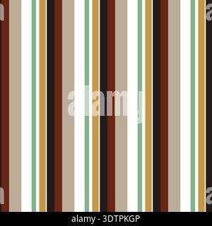 Vertical Stripes Seamless Pattern With Vintage Color Design Stock Vector