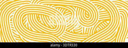 Pattern texture of Chinese noodles, Spaghetti, pasta or Ramen noodles.  Stock Vector