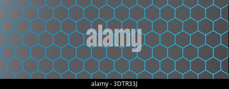 Pattern hexagon modern for fiber honeycomb vector and 3d abstract art. Background bee black for blue cell comb and dark digital effect. Pattern Stock Vector