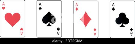 Playing card suits icon set. Stock Vector