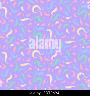 Pastel colorful seamless grunge pattern featuring abstract shapes, doodles, scribbles, geometric elements and fluffy Stock Vector
